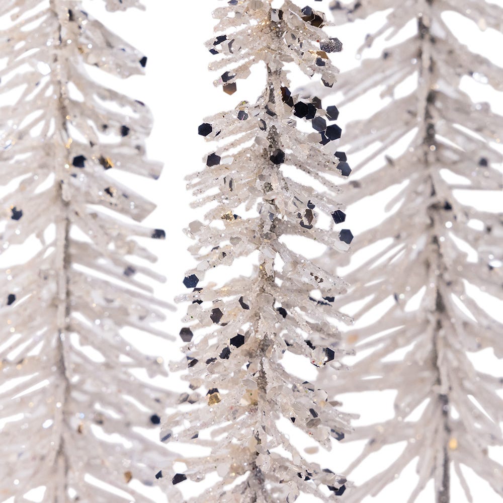 Kurt Adler Silver Glittered Miniature Tree Set
